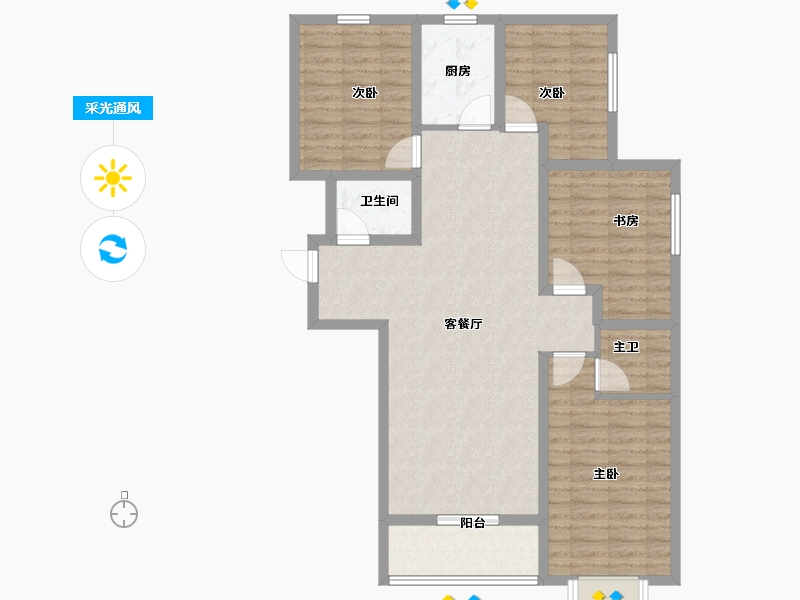 河北省-保定市-悦澜湾-110.00-户型库-采光通风