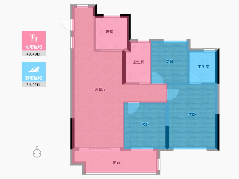 福建省-福州市-保利阅江台-76.00-户型库-动静分区