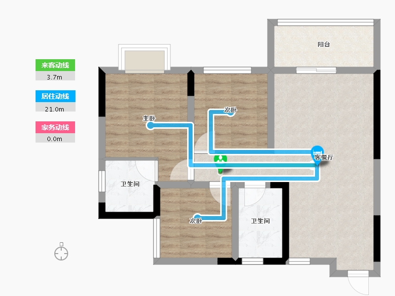 四川省-自贡市-公园锦华-69.58-户型库-动静线