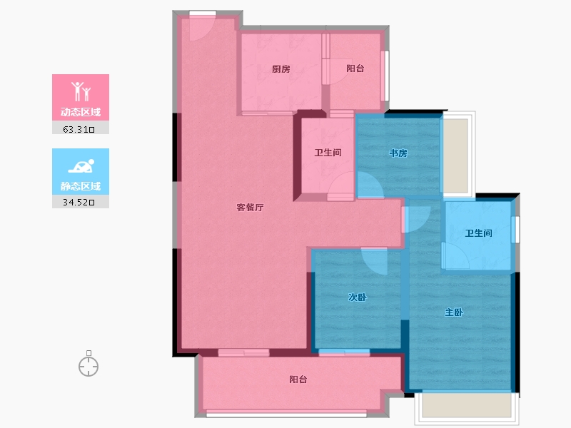 广东省-湛江市-华邦·玥珑湾-87.07-户型库-动静分区