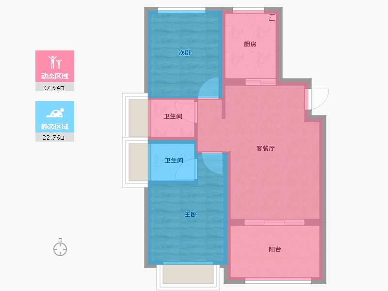 湖北省-恩施土家族苗族自治州-楚天都市半城伴山-53.12-户型库-动静分区