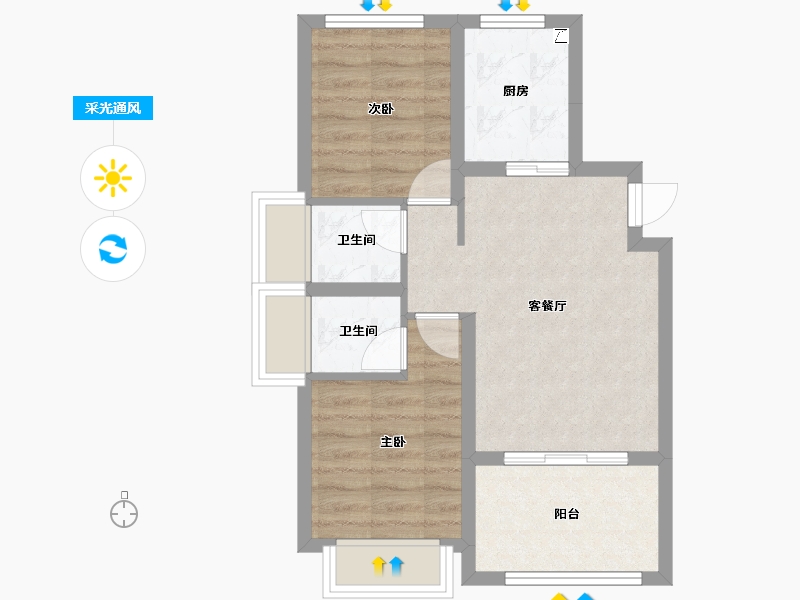 湖北省-恩施土家族苗族自治州-楚天都市半城伴山-53.12-户型库-采光通风