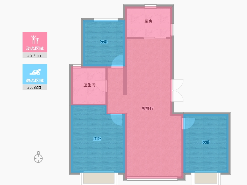 河北省-秦皇岛市-中冶德贤华府-76.55-户型库-动静分区