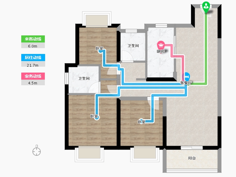 上海-上海市-御桥博翠-80.00-户型库-动静线