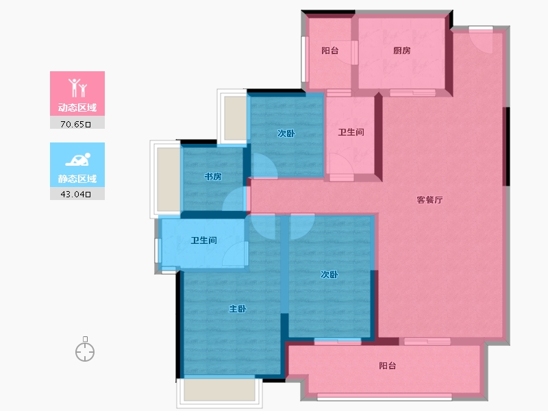 广东省-湛江市-华邦·玥珑湾-100.95-户型库-动静分区