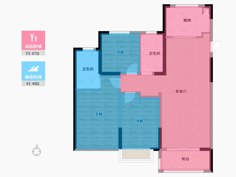 山东省-济南市-中粮祥云-88.29-户型库-动静分区