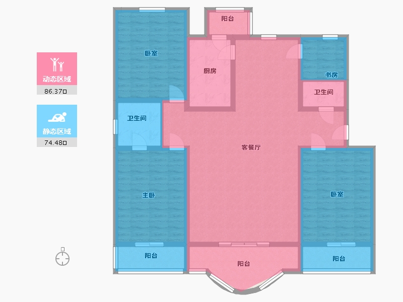 北京-北京市-龙城花园-一期-145.00-户型库-动静分区