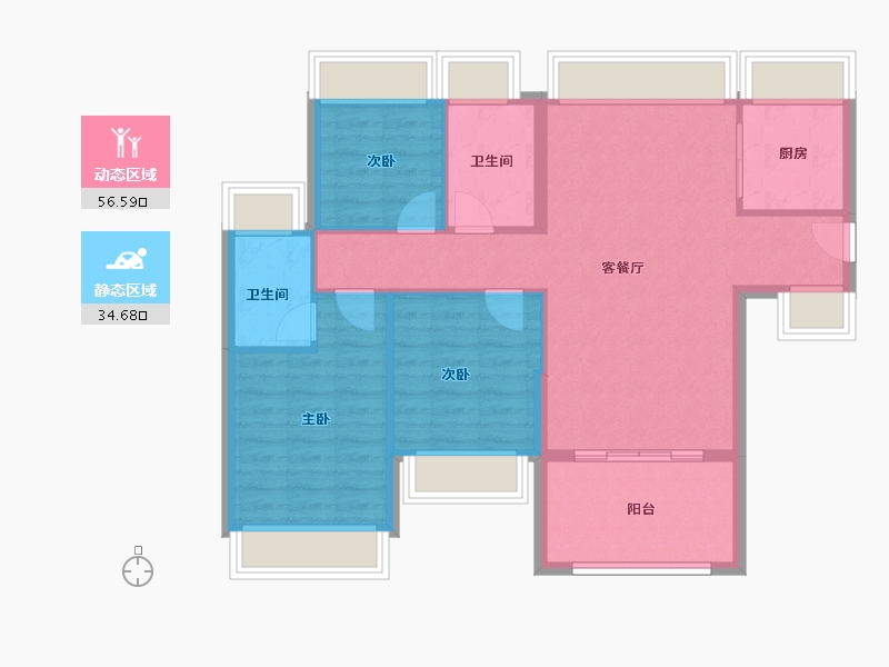 广东省-惠州市-星河臻誉府-82.40-户型库-动静分区