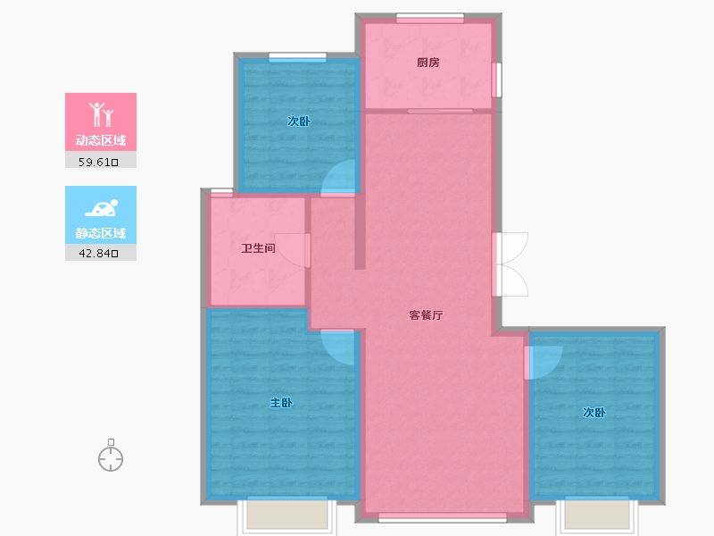 河北省-秦皇岛市-中冶德贤华府-92.80-户型库-动静分区