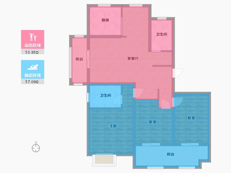 江苏省-徐州市-万园-105.00-户型库-动静分区