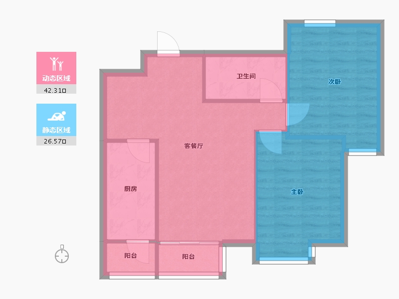 北京-北京市-枣园尚城北区-13号楼-65.00-户型库-动静分区