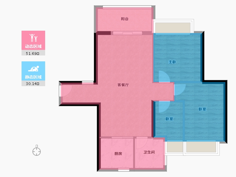 广东省-湛江市-华邦·玥珑湾-73.76-户型库-动静分区