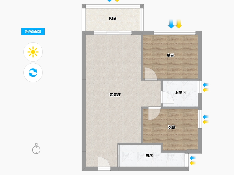 广西壮族自治区-桂林市-南溪公园学府-63.53-户型库-采光通风