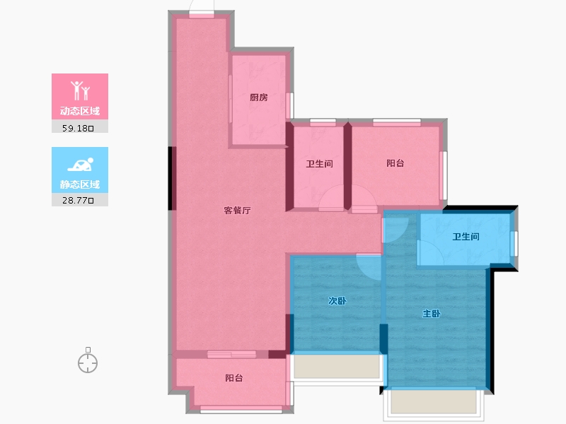 广东省-湛江市-龙湖恩祥·岭南原著（洋房）-78.00-户型库-动静分区