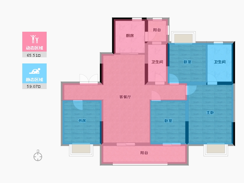 江苏省-淮安市-金海小区-118.20-户型库-动静分区