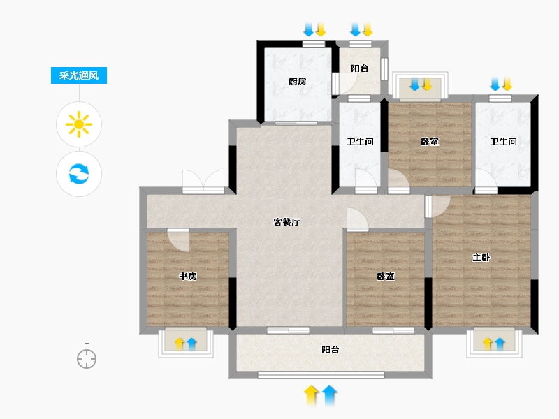 江苏省-淮安市-金海小区-118.20-户型库-采光通风