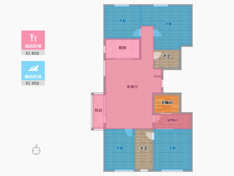 北京-北京市-观承别墅·小洋房-131.26-户型库-动静分区