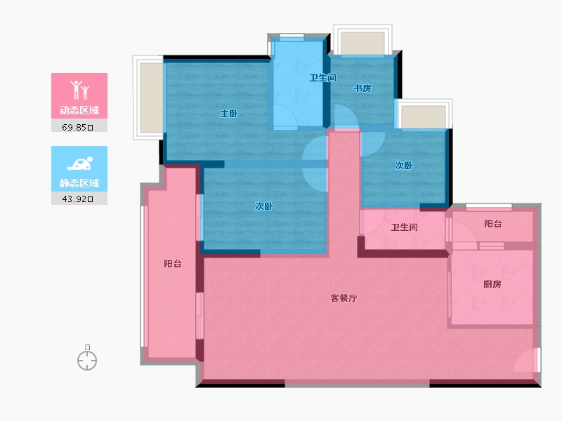 广东省-湛江市-华邦·玥珑湾-101.23-户型库-动静分区