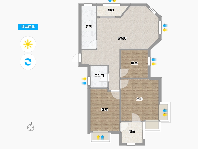 江西省-南昌市-万科四季花城-北区-96.00-户型库-采光通风