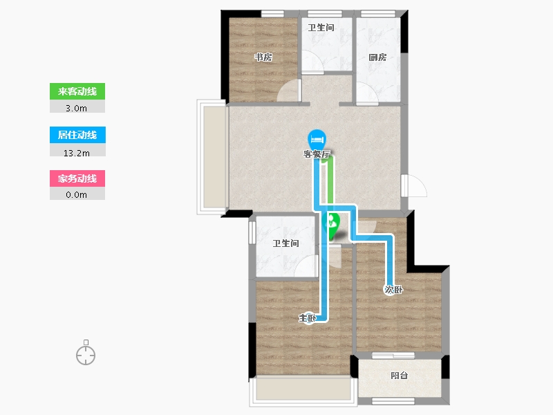 浙江省-湖州市-蓝城慧园-71.21-户型库-动静线