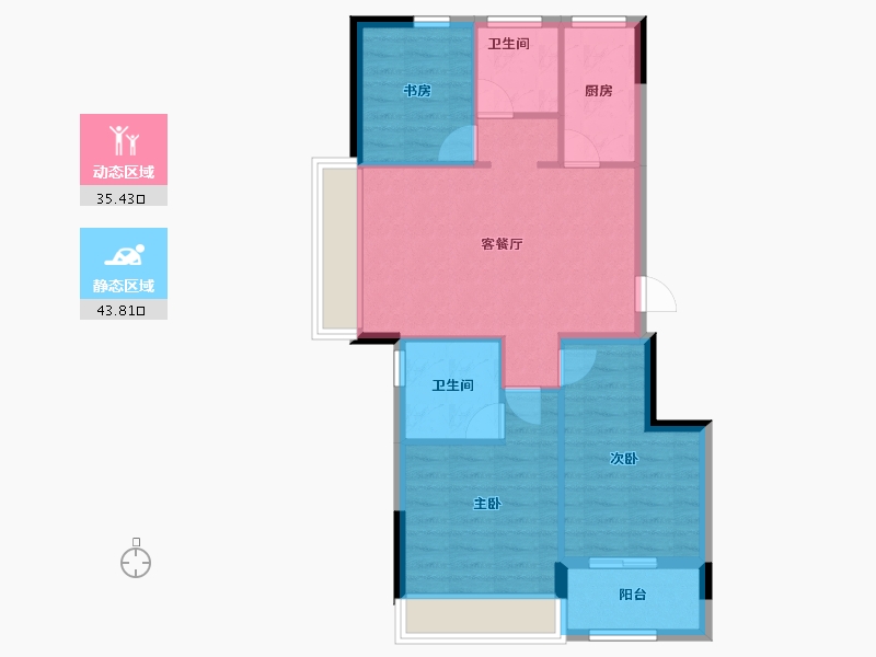 浙江省-湖州市-蓝城慧园-71.21-户型库-动静分区