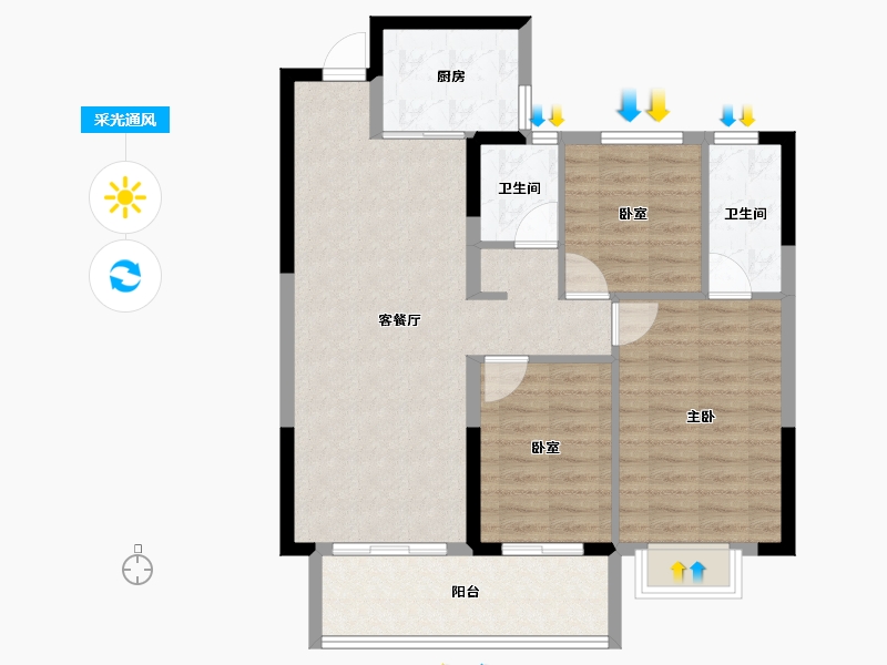 福建省-莆田市-国投木兰府-88.00-户型库-采光通风