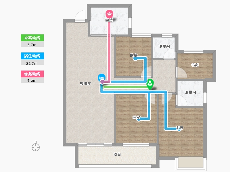 湖南省-永州市-步步高·道州新天地-95.44-户型库-动静线