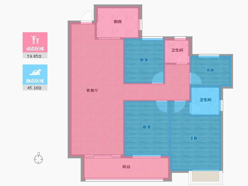 湖南省-永州市-步步高·道州新天地-95.44-户型库-动静分区