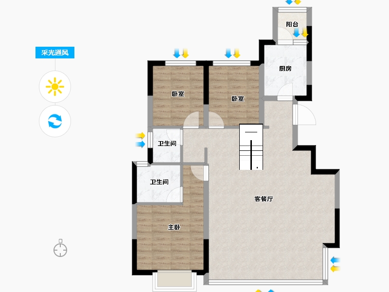 四川省-成都市-华润置地时代嘉玺-91.57-户型库-采光通风