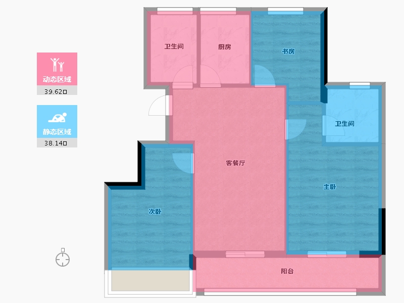 浙江省-湖州市-蓝城慧园-69.60-户型库-动静分区