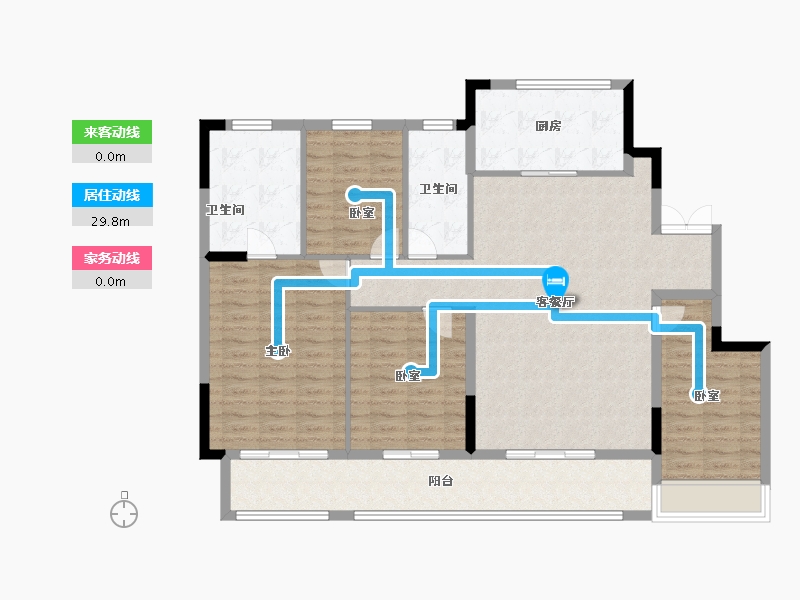 浙江省-湖州市-绿城春月锦庐-126.40-户型库-动静线