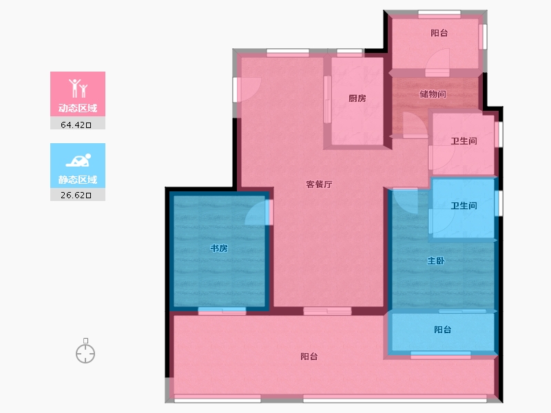 浙江省-舟山市-金地山海未来社区-80.00-户型库-动静分区