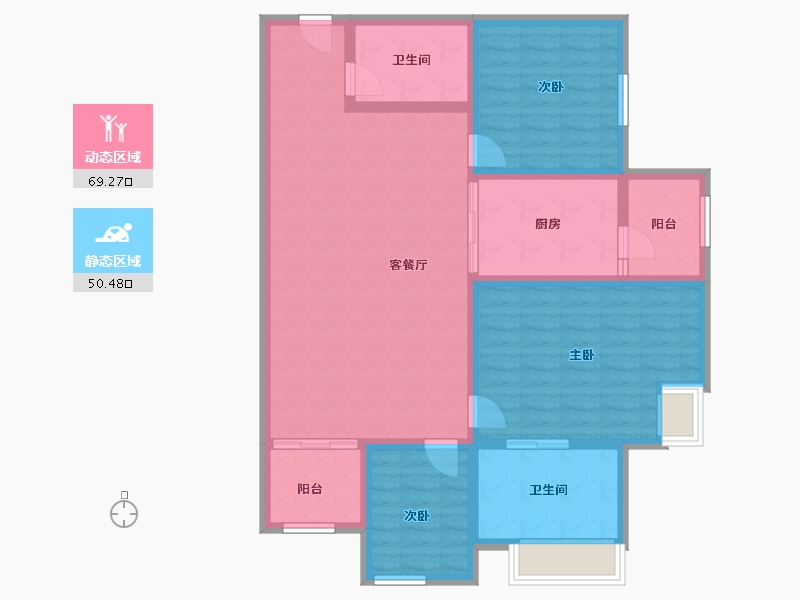 上海-上海市-泗泾绿中海-107.51-户型库-动静分区