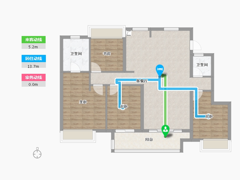 江苏省-镇江市-万科翡翠公园-100.00-户型库-动静线