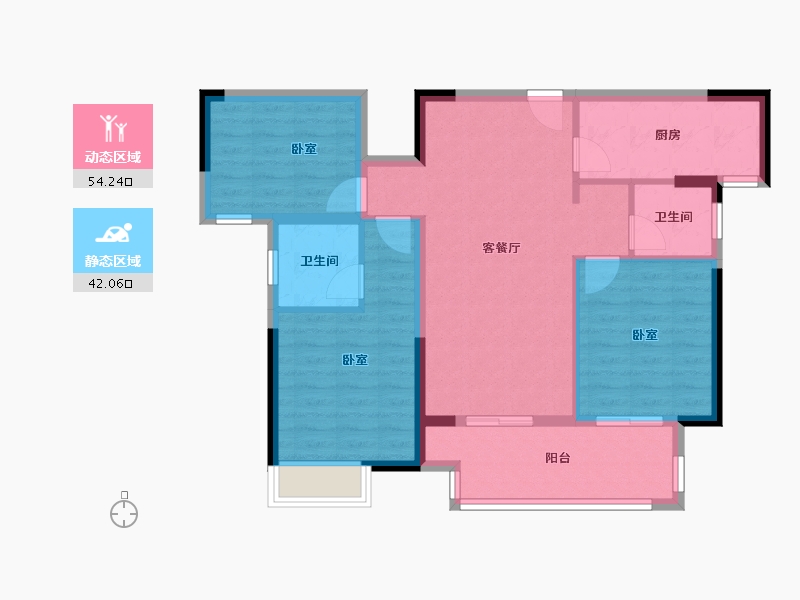 河南省-洛阳市-中弘珑望-86.40-户型库-动静分区