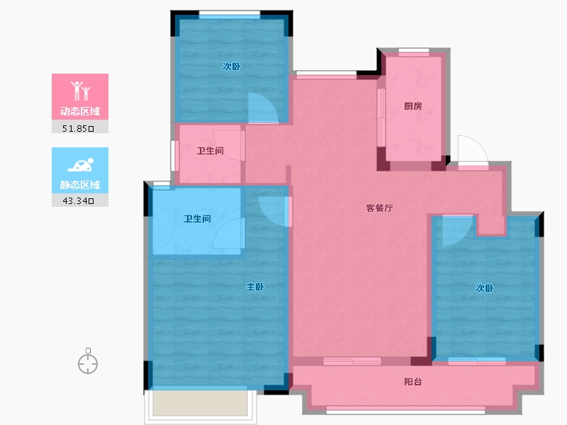 浙江省-湖州市-爱家霖溪谷-84.80-户型库-动静分区