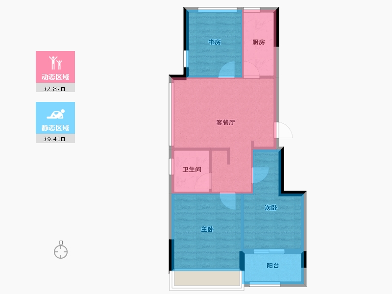 浙江省-湖州市-蓝城慧园-64.79-户型库-动静分区