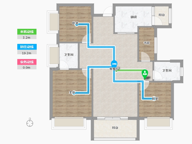 湖南省-永州市-步步高·道州新天地-94.57-户型库-动静线