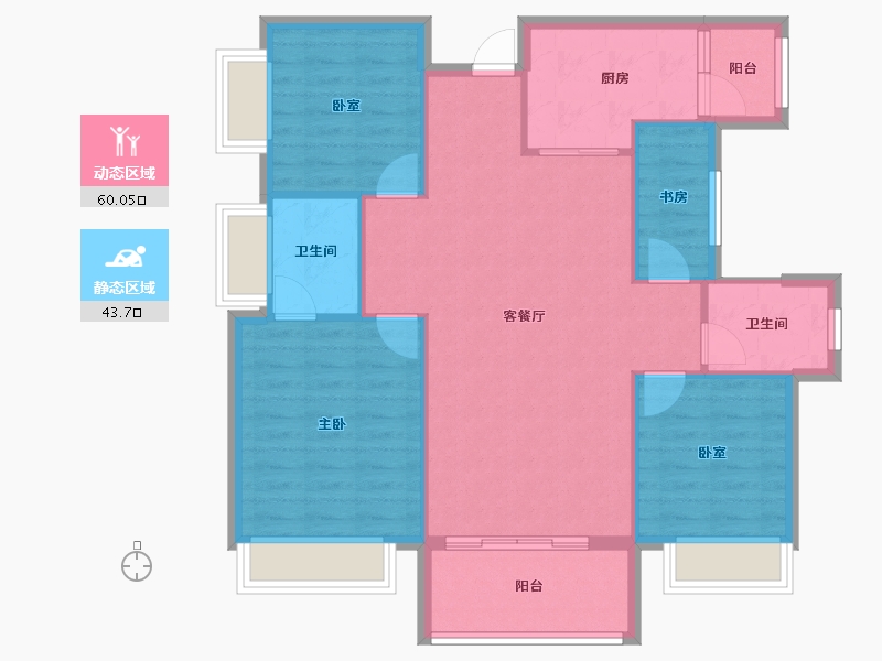 湖南省-永州市-步步高·道州新天地-94.57-户型库-动静分区