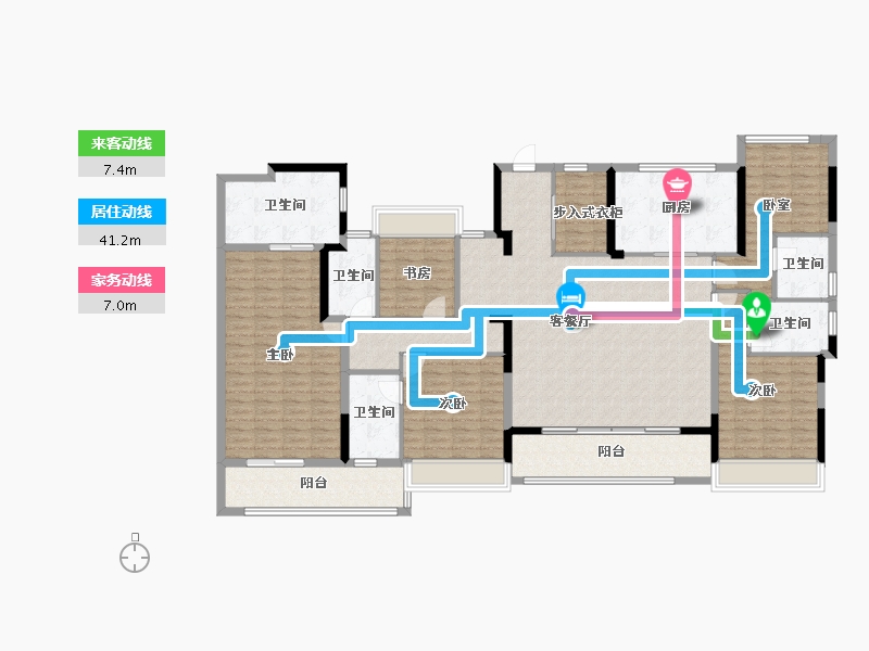 浙江省-湖州市-鸣翠里-190.54-户型库-动静线