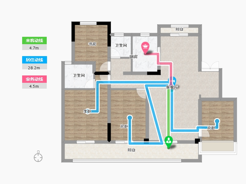 浙江省-湖州市-蓝城溪上云庐-105.60-户型库-动静线