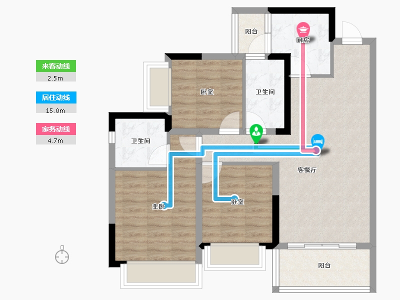 四川省-成都市-明信雲珑府-76.98-户型库-动静线