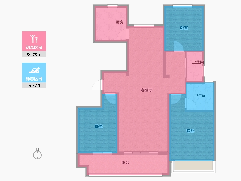 山东省-菏泽市-佳和桃李春风-104.00-户型库-动静分区