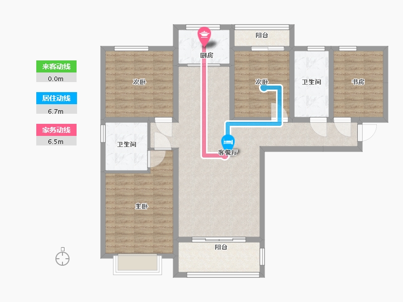 河南省-新乡市-龙湖景庭-110.00-户型库-动静线