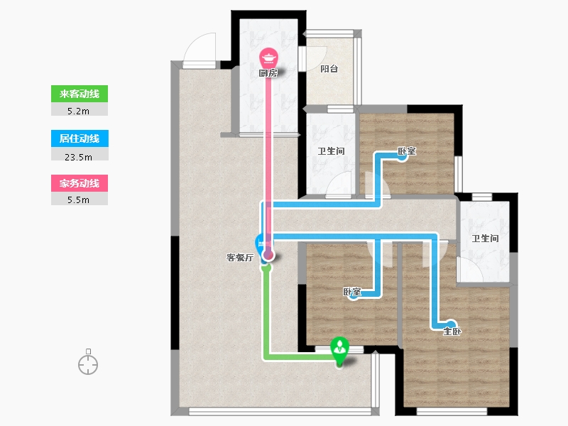 四川省-成都市-龙湖焕城-92.84-户型库-动静线