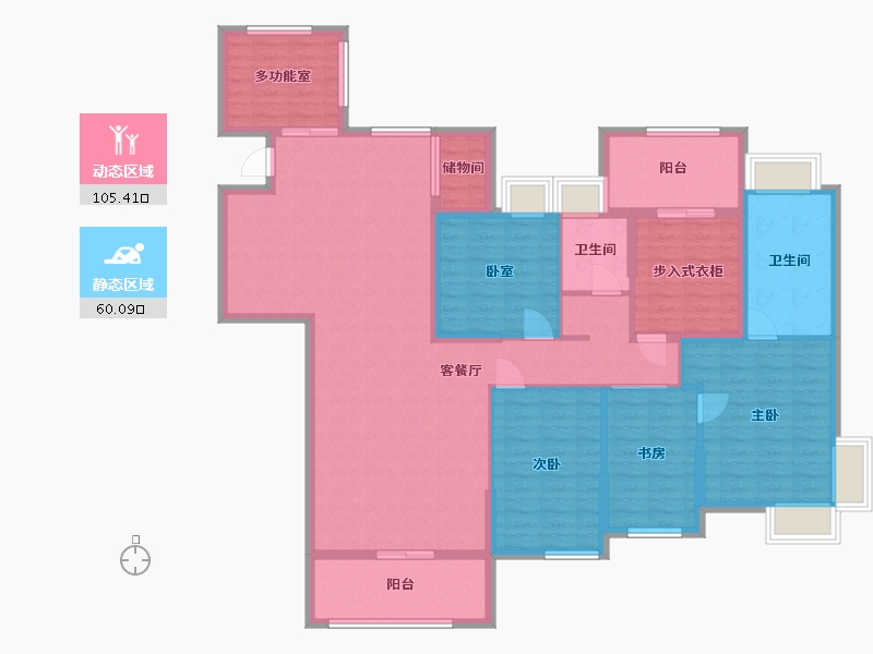 贵州省-贵阳市-未来方舟-G1组团-170.00-户型库-动静分区