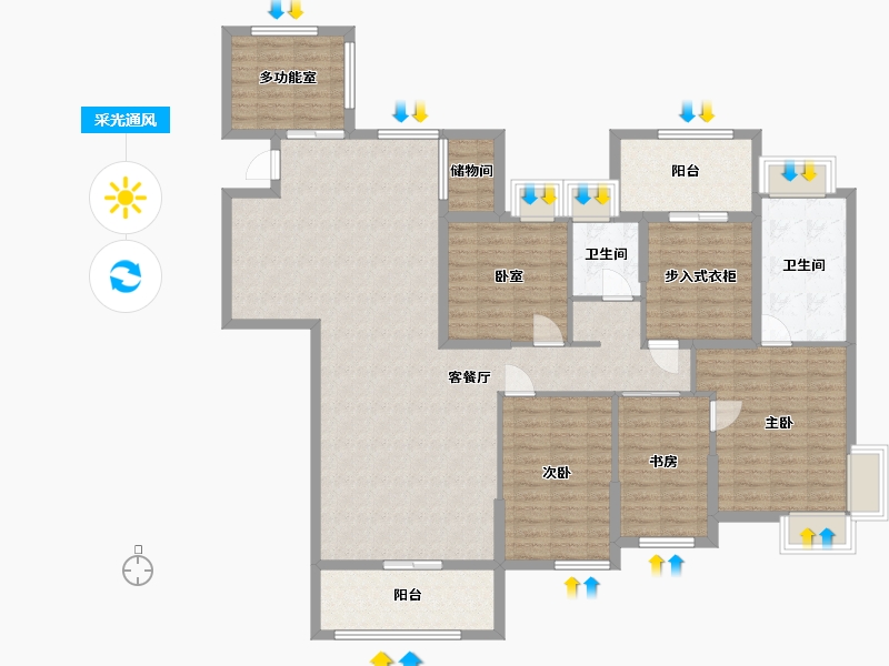 贵州省-贵阳市-未来方舟-G1组团-170.00-户型库-采光通风