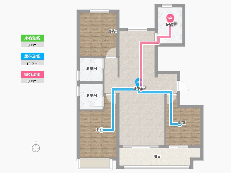 山东省-菏泽市-佳和桃李春风-105.60-户型库-动静线