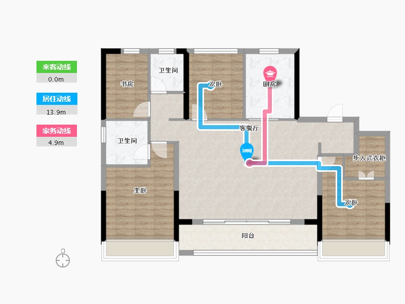 浙江省-湖州市-绿城晓园-111.32-户型库-动静线