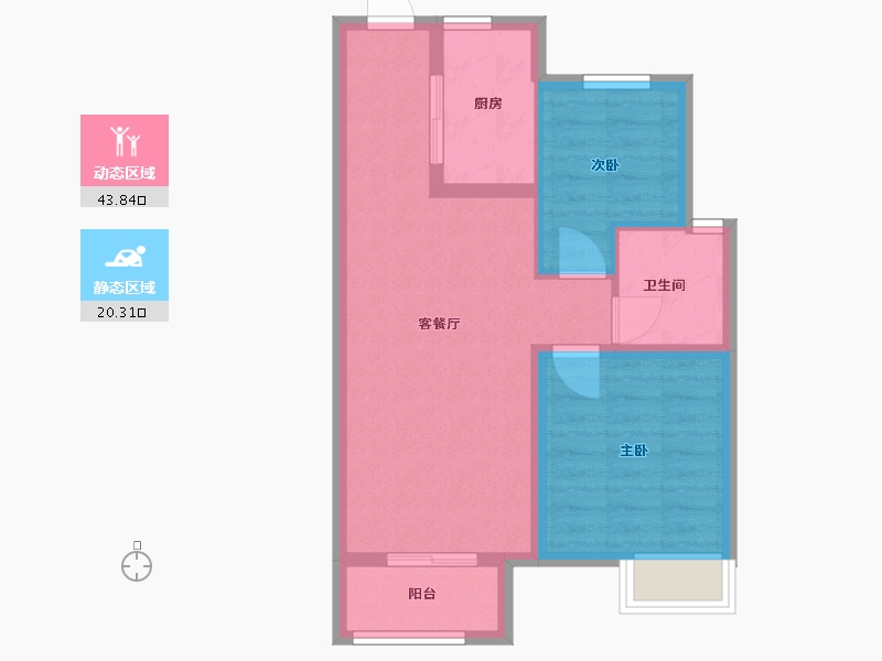 浙江省-舟山市-都会之光-57.00-户型库-动静分区